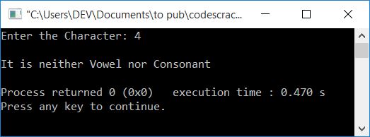 check vowel consonant if else c++