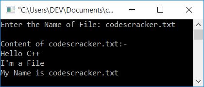 c++ display file content