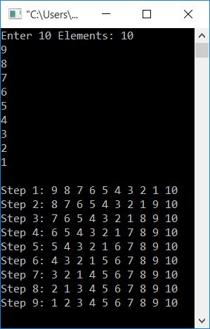 c++ implement bubble sort