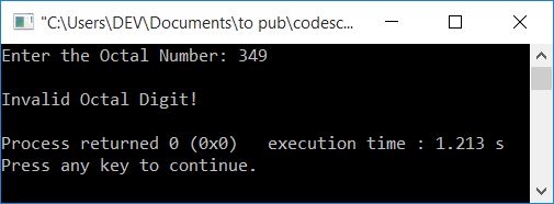 c++ octal to decimal