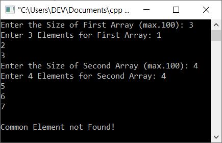 c++ print all common elements between two arrays