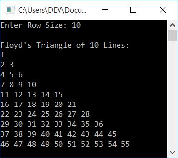 c++ print floyd triangle