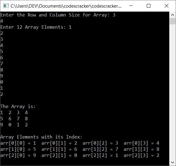 c++ program 2d array