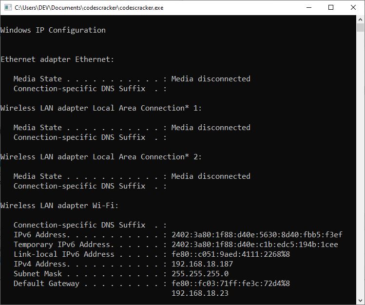 C++ program to get IP address