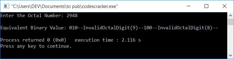 c++ program octal to binary