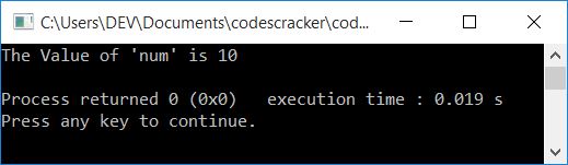 C++ program print integer