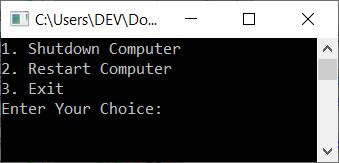 c++ shutdown restart computer