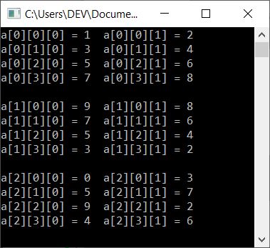 c++ three dimensional array program