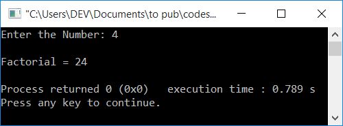 find factorial using call by reference c++