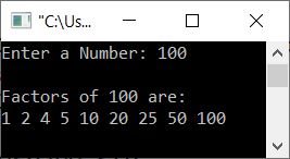 find factors of given number c++