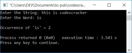 find frequency of substring in string c++