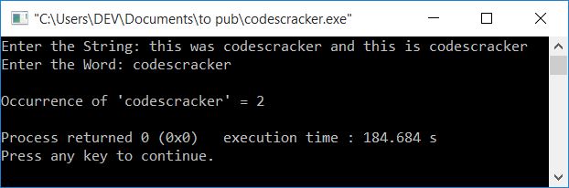 find frequency of word in string c++