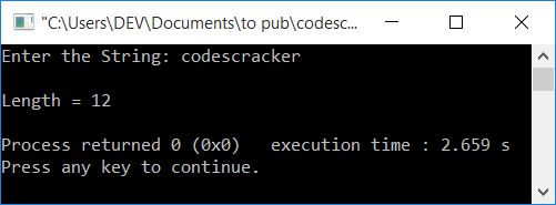 find length of string c++