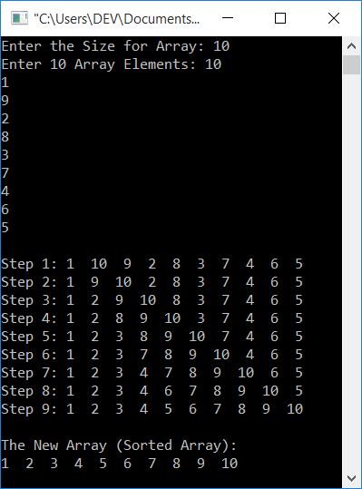 insertion sort c++