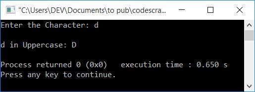 lower character to upper c++