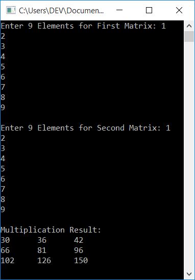 matrix multiplication c++