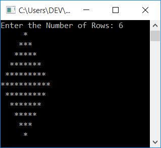 print diamond pattern c++