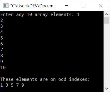 print element on odd position c++ program