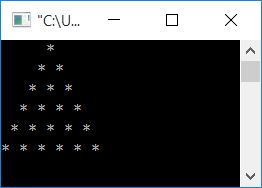 pyramid pattern of stars c++