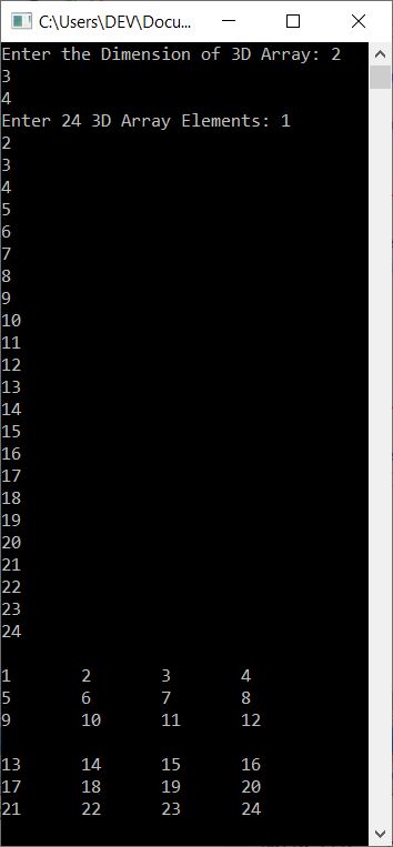 three dimensional array c++