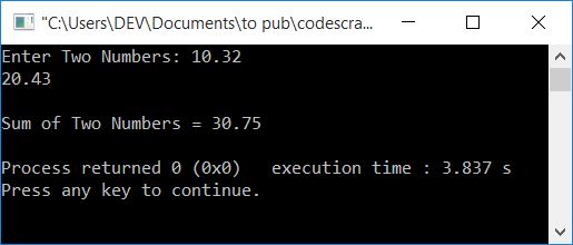 two number addition using pointer c++