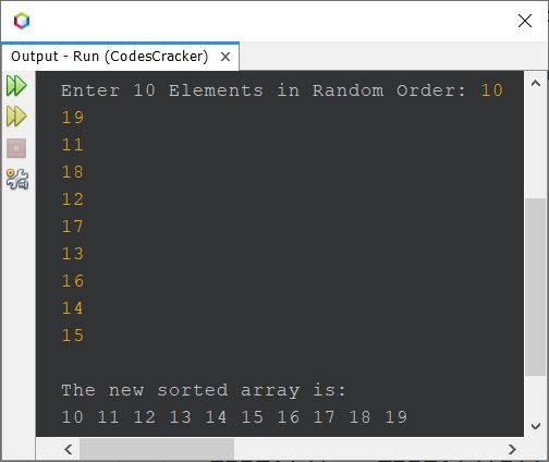 bubble sort program in Java