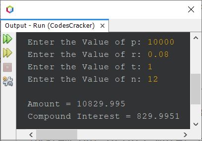 find compound interest in Java