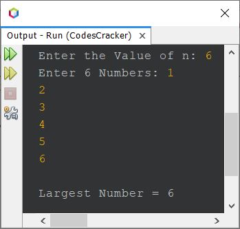 find largest number in array java