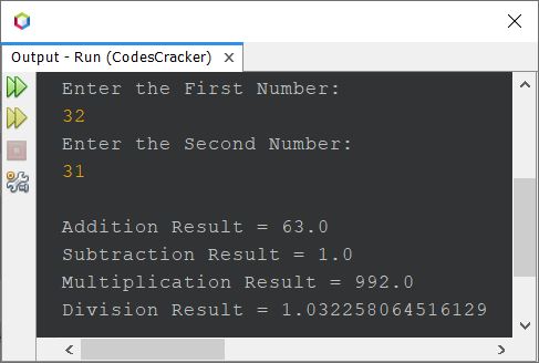 java add subtract multiply divide