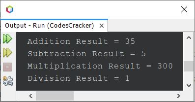 java addition subtraction multiplication division