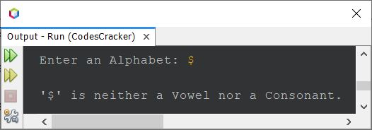 java check vowel or consonant