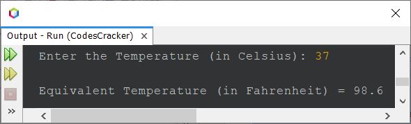 java convert Celsius to Fahrenheit