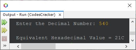 java convert decimal to hexadecimal