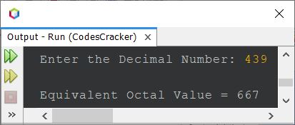 java convert decimal to octal