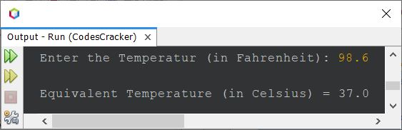 java convert fahrenheit to celsius