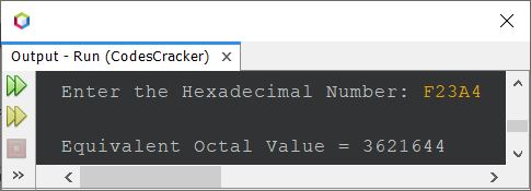 java convert hexadecimal to octal