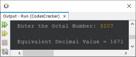 java convert octal to decimal