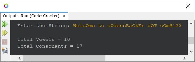 java count consonants in string