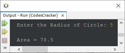 Java find area of circle