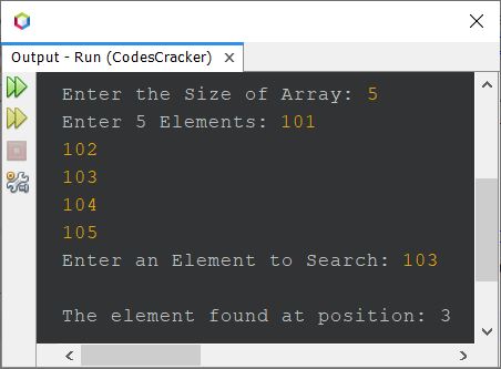 java linear search program