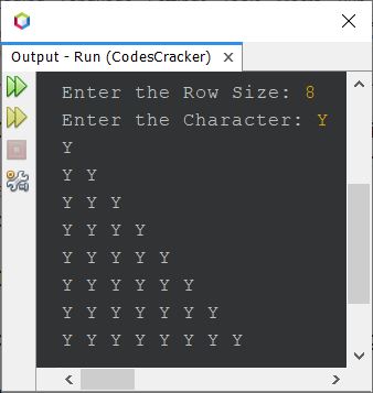 java print alphabet character pattern