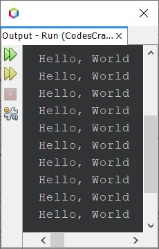 java print hello world 10 times