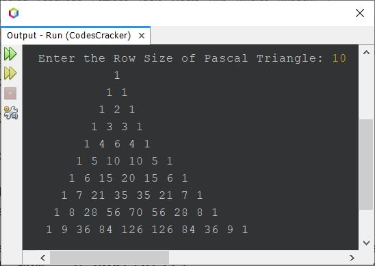 java print pascal triangle