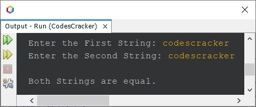 java program compare two strings