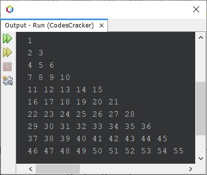 Java Program print floyd triangle