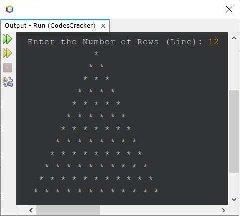 java program print pattern of stars