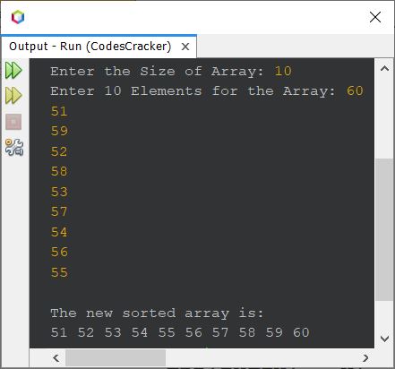 java program selection sort