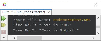 java program to read a file line by line