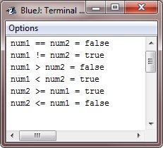 java relational operators