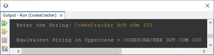 lowercase string to uppercase java program